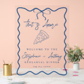 Blue That's Amore Pizza Probe Dinner Acrylschild (Hochzeit)