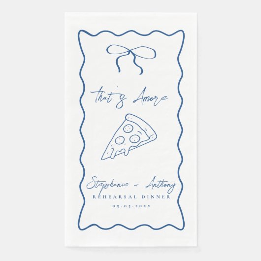 Blue That's Amore Pizza Probe Dinner Serviette (Vorderseite)