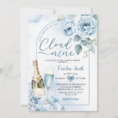 Blue The Bridge ist Cloud Nine Brautparty Einladung (Vorderseite)