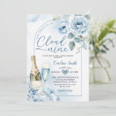 Blue The Bridge ist Cloud Nine Brautparty Einladung (Stehend Vorderseite)