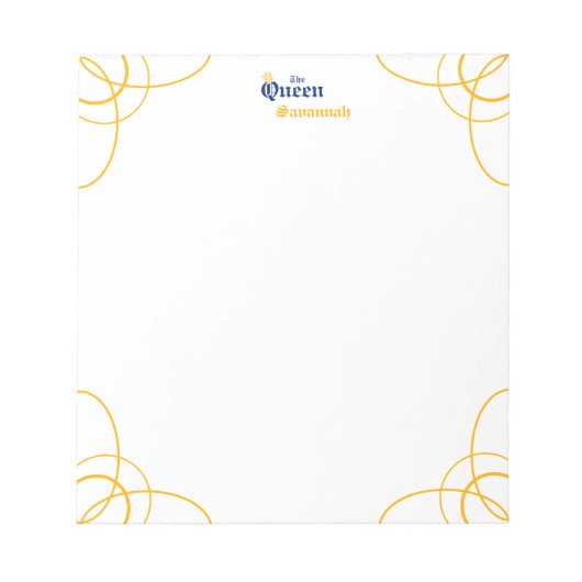 Blue The Queen Notepad Notizblock (Vorderseite)