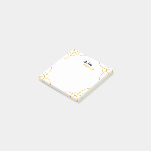 Blue The Queen Square Post-it Klebezettel (angewinkelt)