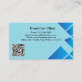 Blue theme Customized Logo QR Doctor Visitenkarte (Rückseite)