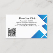 Blue Theme Customized Logo QR Doctor Visitenkarte (Rückseite)
