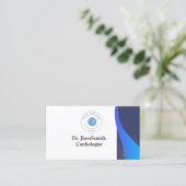Blue Theme Customized Logo QR Doctor Visitenkarte (Stehend Vorderseite)