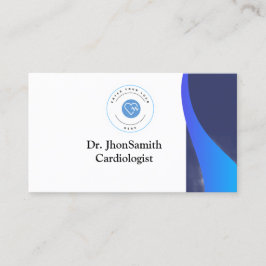 Blue Theme Customized Logo QR Doctor Visitenkarte