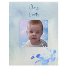 Blue Theme Picture Frame Scrapbook Paper Sheet