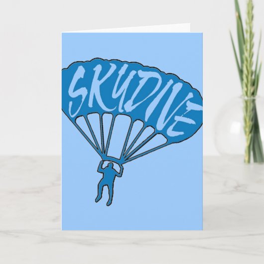Blue Theme Skydiver Grußkarte Karte (Vorderseite)