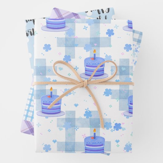 Blue-Themed Birthday Geschenkpapier Set (Beispiel)
