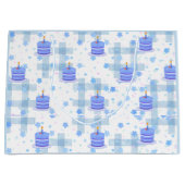 Blue-Themed Birthday Große Geschenktüte (Vorderseite)