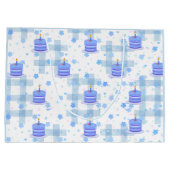Blue-Themed Birthday Große Geschenktüte (Rückseite)