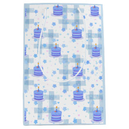 Blue-Themed Birthday Mittlere Geschenktüte
