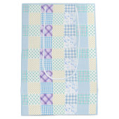 Blue-Themed Check Pattern Mittlere Geschenktüte (Rückseite)