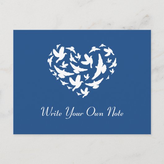 Blue Themed Wedding Bird Herzlichen Dank Postcard Postkarte (Vorderseite)