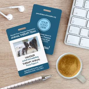 Blue Therapy Animal Custom Foto ID Ausweis