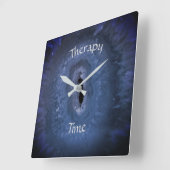 Blue Therapy Time Quadratische Wanduhr (Winkel)