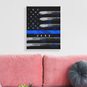 Blue Thin Line Grunge Canvas Print Leinwanddruck (Insitu (Wohnzimmer))