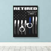 Blue Thin Line Grunge Canvas Print Leinwanddruck (Insitu (Holzboden))