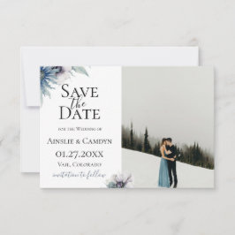 Blue Thistle Anemone Foto Save the Date Ankündigung