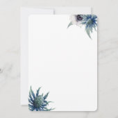 Blue Thistle Anemone Wedding Einladung (Rückseite)