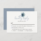 Blue Thistle Botanical Wedding RSVP Card (Vorne/Hinten)