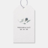 Blue Thistle botanische Blumenhochzeit vielen Dank Geschenkanhänger (Vorderseite)