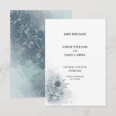Blue Thistle Botanische Hochzeit Save the Date (Vorne/Hinten)