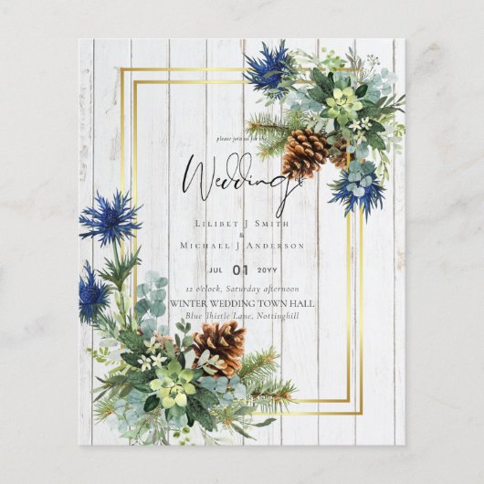Blue Thistle Eucalyptus Wedding Wonderland (Vorderseite)