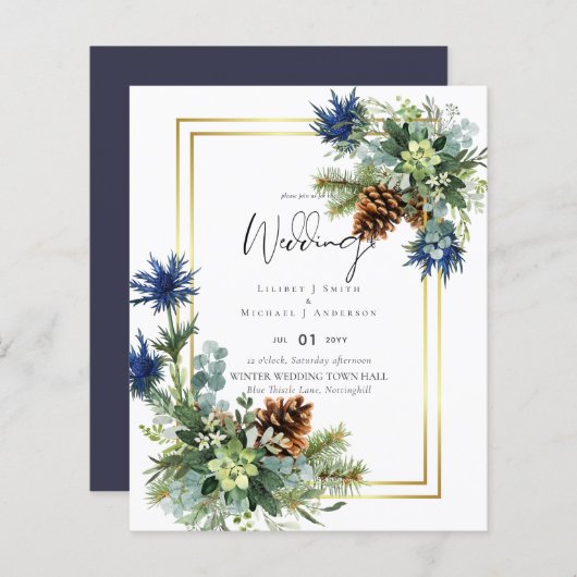 Blue Thistle Eucalyptus Wedding Wonderland (Vorne/Hinten)
