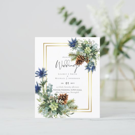 Blue Thistle Eucalyptus Wedding Wonderland (Stehend Vorderseite)