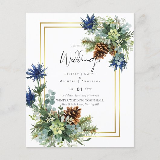 Blue Thistle Eucalyptus Wedding Wonderland (Vorderseite)