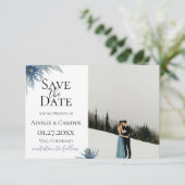 Blue Thistle Foto Save the Date Ankündigung (Stehend Vorderseite)