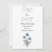 Blue Thistle Scottish Floral Elegant Wedding  Einladung (Vorderseite)