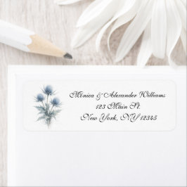 Blue Thistle Scottish Floral Return Address Label
