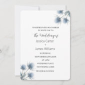 Blue Thistle Scottish Scotland Simple Wedding Einladung (Vorderseite)