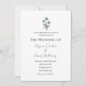 Blue Thistle Scottish Scotland Simple Wedding Einladung (Vorderseite)