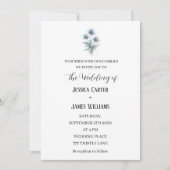 Blue Thistle Scottish Scotland Simple Wedding Einladung (Vorderseite)