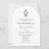 Blue Thistle Scottish Scotland Simple Wedding Einladung (Vorderseite)