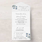 Blue Thistle Scottish Simple Floral Wedding All In One Einladung (Innen Boden)