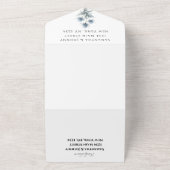 Blue Thistle Scottish Simple Floral Wedding All In One Einladung (Außenbereich)
