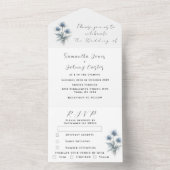 Blue Thistle Scottish Simple Floral Wedding All In One Einladung (Innen Boden)