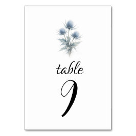 Blue Thistle Scottish Simple Floral Wedding Tischnummer