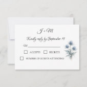 Blue Thistle Scottish Simple Wedding RSVP Karte (Vorderseite)
