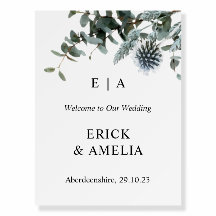 Blue Thistle Scottish Wedding Welcome Sign