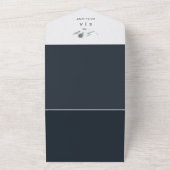 Blue Thistle Watercolor Eucalyptus Wedding All In One Einladung (Außenbereich)