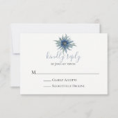 Blue Thistle Wedding RSVP Card (Vorderseite)