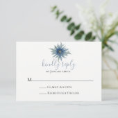 Blue Thistle Wedding RSVP Card Karte (Stehend Vorderseite)