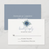 Blue Thistle Wedding RSVP Card Karte (Vorne/Hinten)