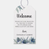 Blue Thistle Wedding Welcome Bag Geschenkanhänger (Vorderseite)