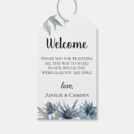 Blue Thistle Wedding Welcome Bag Geschenkanhänger